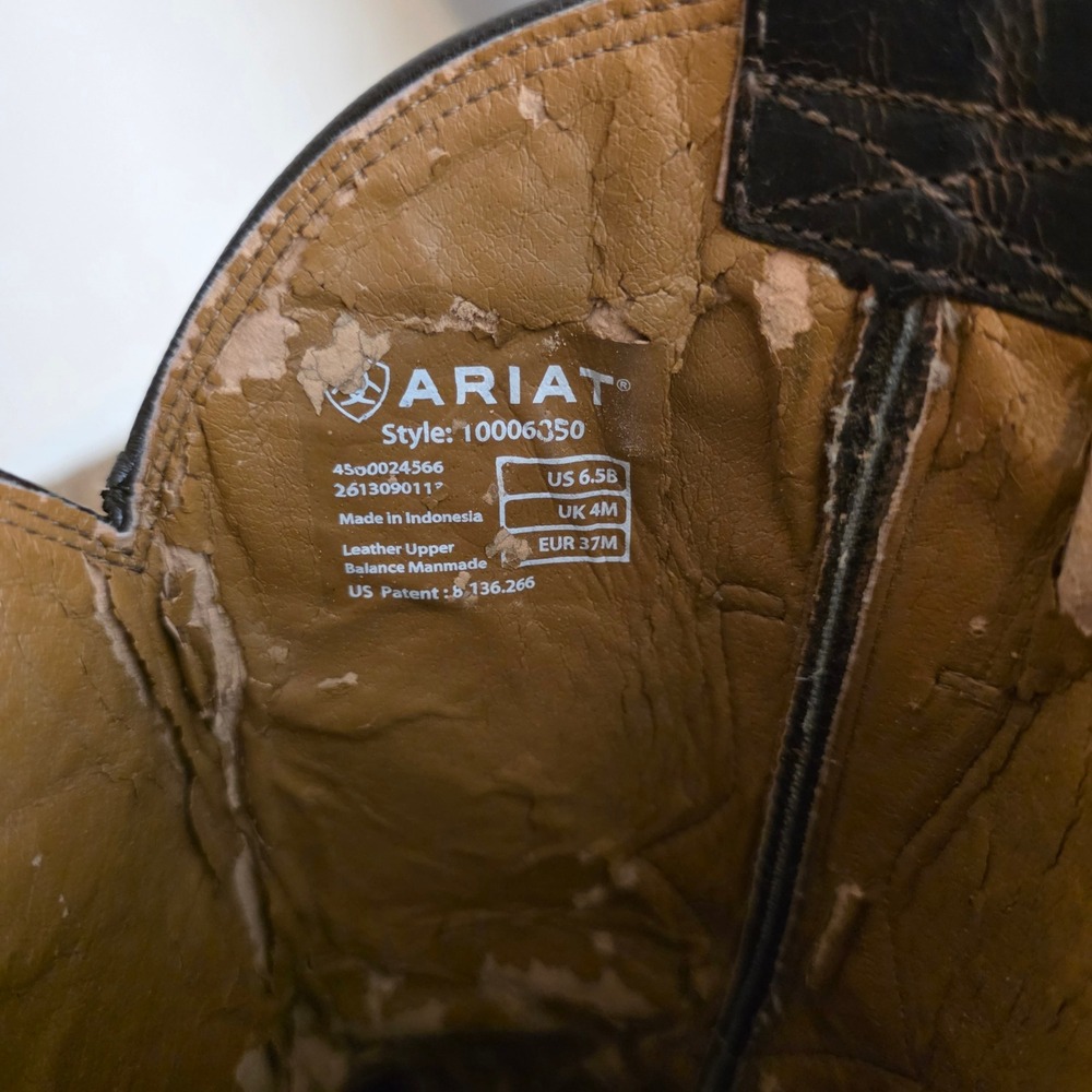 Ariat Womens Western Boots Size 6.5 B Brown Studded Leather Snip Toe Cowgirl - Picture 8 of 9
